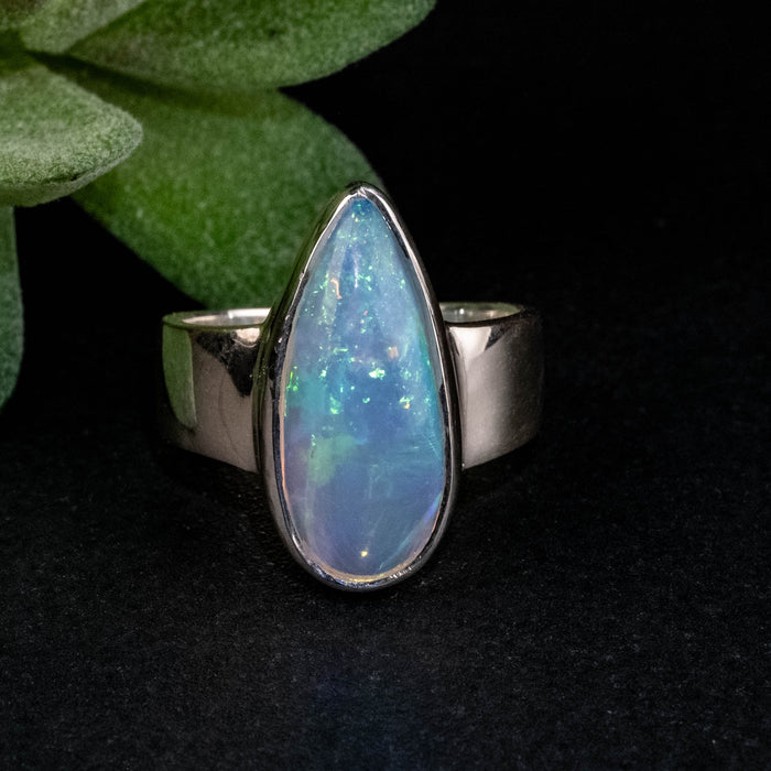 Ethiopian Opal Ring 21x9mm Size 9 - InnerVision Crystals