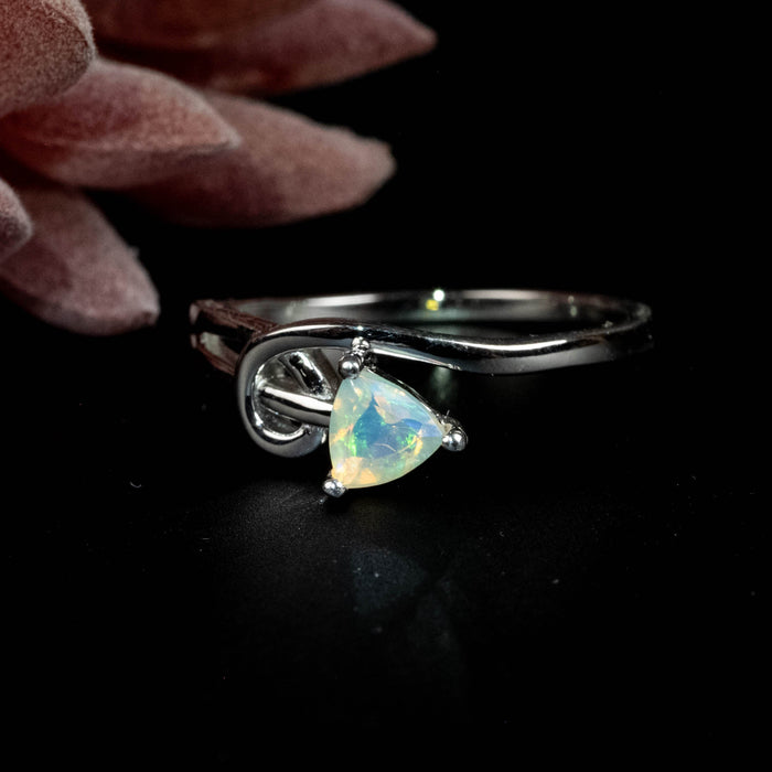 Ethiopian Opal Ring 5mm Size 10 - InnerVision Crystals