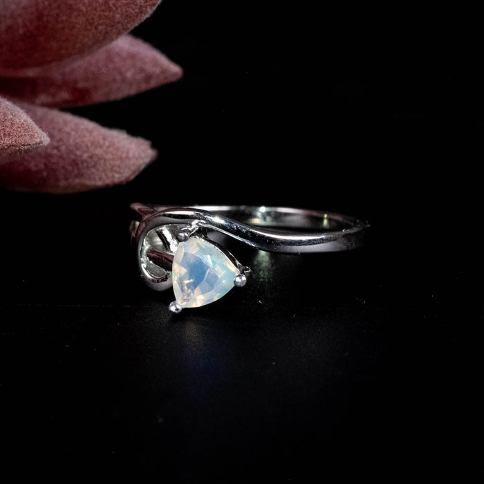 Ethiopian Opal Ring 5mm Size 6 - InnerVision Crystals