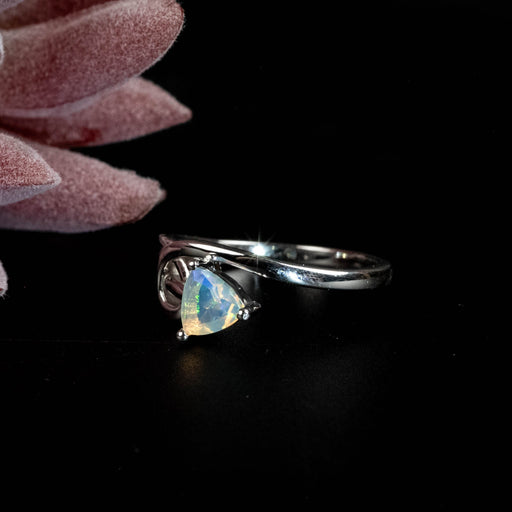 Ethiopian Opal Ring 5mm Size 6 - InnerVision Crystals