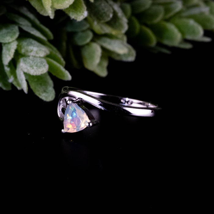 Ethiopian Opal Ring 6mm Size 6 - InnerVision Crystals