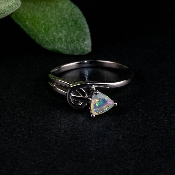 Ethiopian Opal Ring 6mm Size 8 - InnerVision Crystals