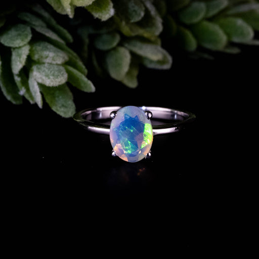 Ethiopian Opal Ring 8x6mm Size 6 - InnerVision Crystals