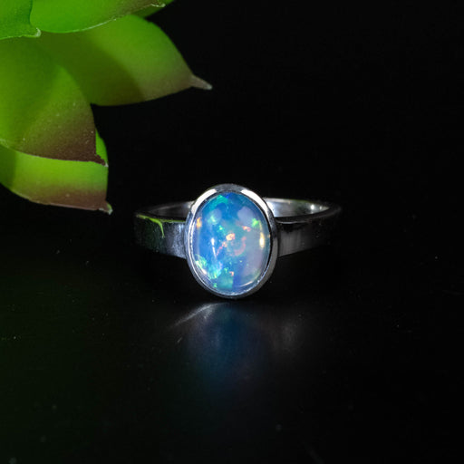 Ethiopian Opal Ring 9x7mm Size 6 - InnerVision Crystals