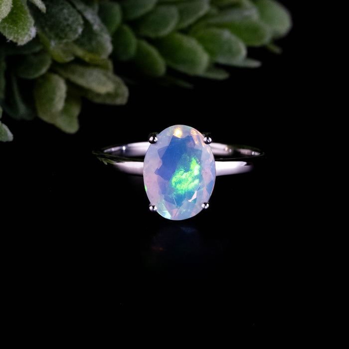 Ethiopian Opal Ring 9x7mm Size 7 - InnerVision Crystals