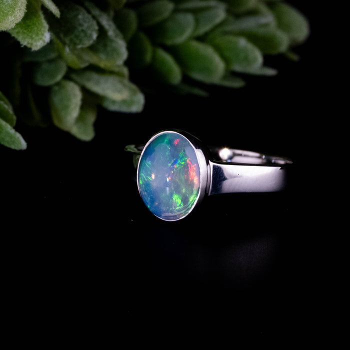 Ethiopian Opal Ring 9x7mm Size 7 - InnerVision Crystals