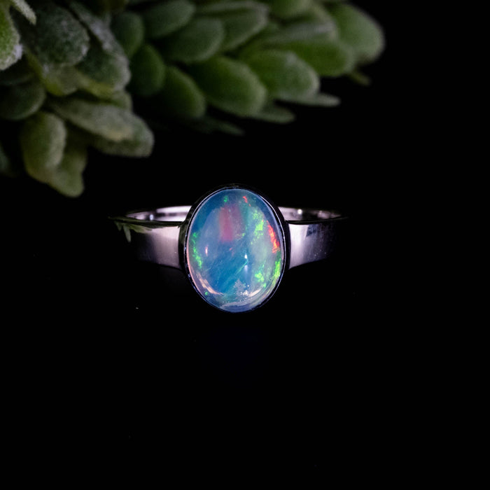 Ethiopian Opal Ring 9x7mm Size 7 - InnerVision Crystals