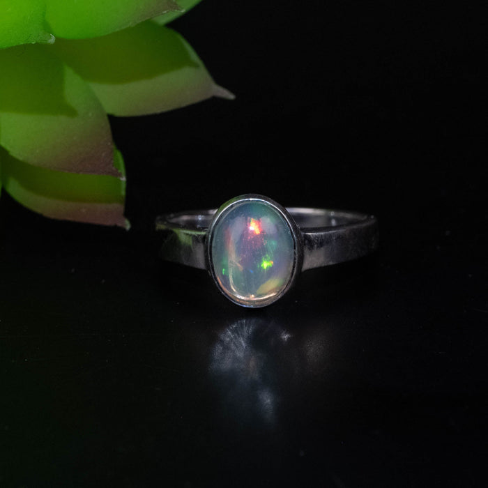 Ethiopian Opal Ring 9x7mm Size 7 - InnerVision Crystals