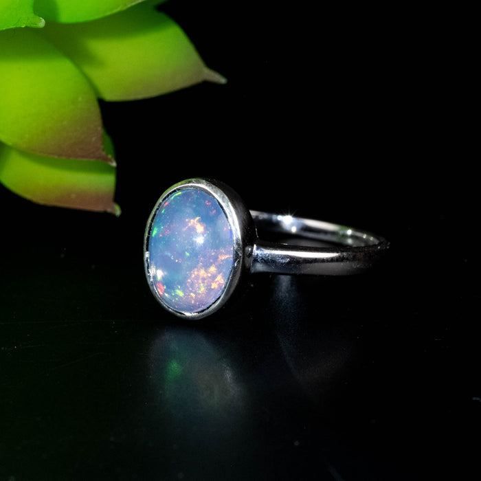 Ethiopian Opal Ring 9x7mm Size 8 - InnerVision Crystals