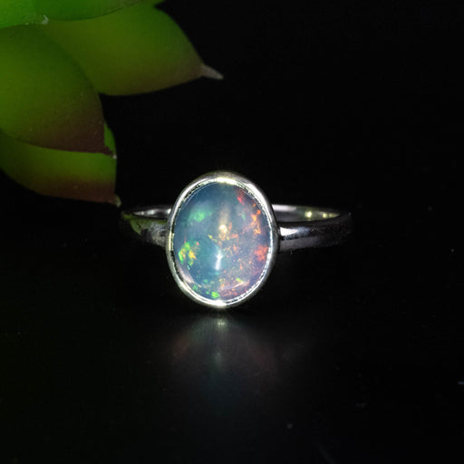 Ethiopian Opal Ring 9x7mm Size 8 - InnerVision Crystals