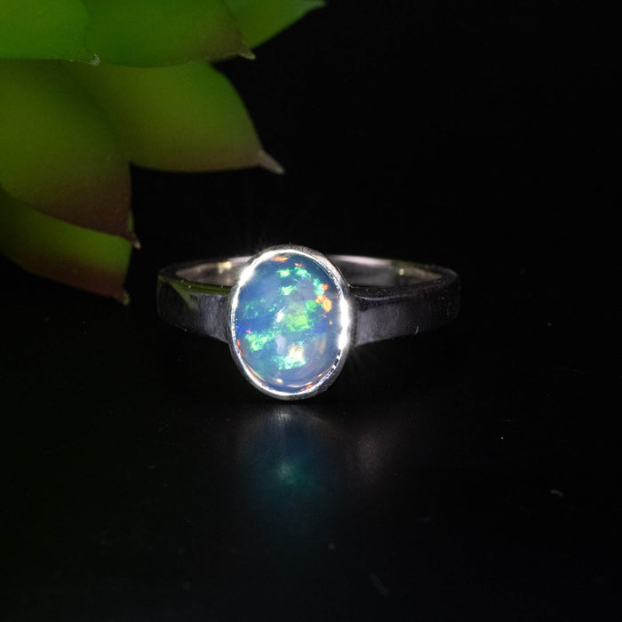 Ethiopian Opal Ring 9x7mm Size 8 - InnerVision Crystals