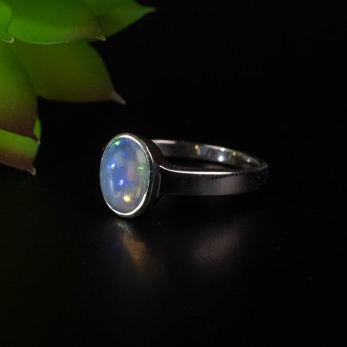 Ethiopian Opal Ring 9x7mm Size 8 - InnerVision Crystals