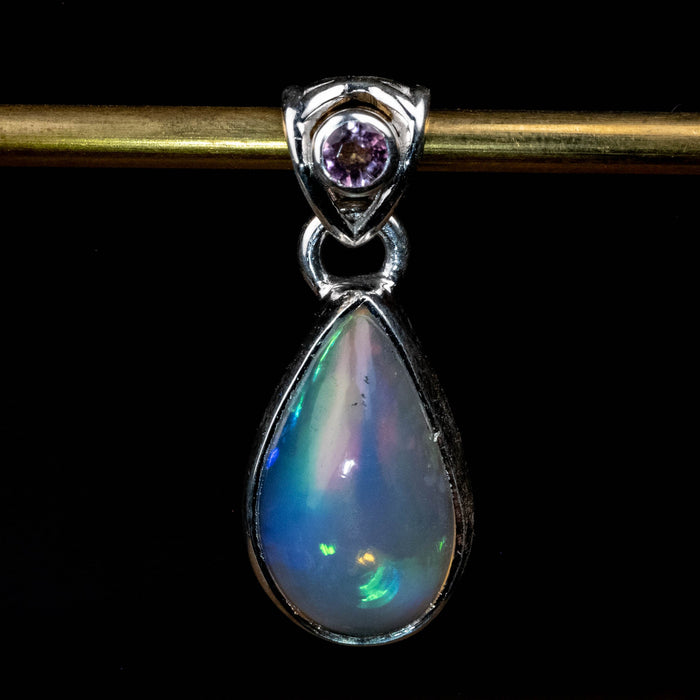 Ethiopian Opal & Tourmaline Pendant 2.45 g 26x10mm - InnerVision Crystals