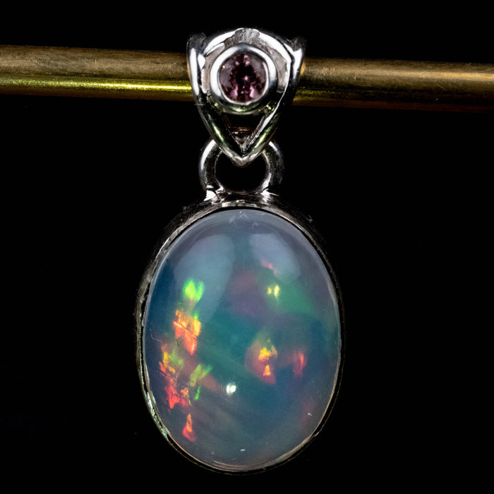 Ethiopian Opal & Tourmaline Pendant 2.88 g 26x12mm - InnerVision Crystals