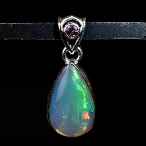 Ethiopian Opal & Tourmaline Pendant 3.47 g 30x13mm - InnerVision Crystals