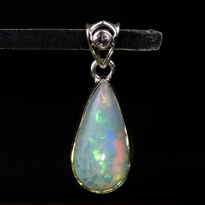 Ethiopian Opal & Tourmaline Pendant 3.74 g 34x12mm - InnerVision Crystals