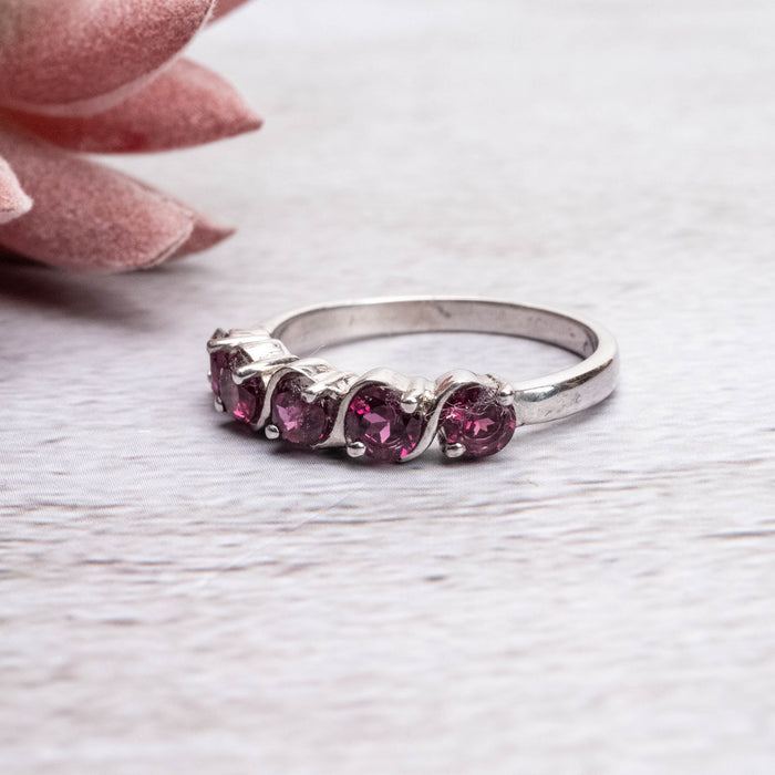 Garnet Ring 4mm Size 9 - InnerVision Crystals