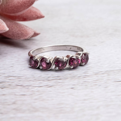 Garnet Ring 4mm Size 9 - InnerVision Crystals