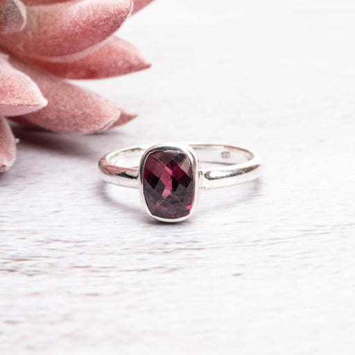 Garnet Ring 9x7mm Size 8 - InnerVision Crystals