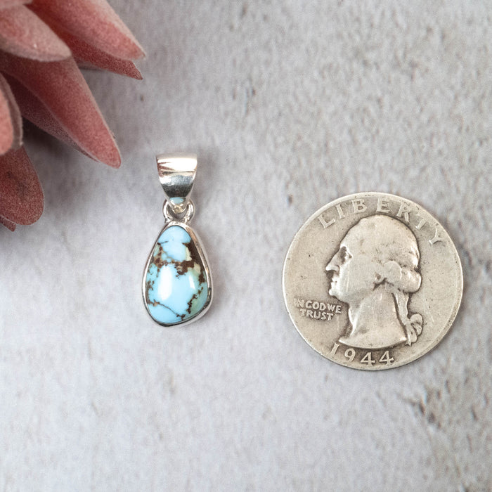 Golden Hill Turquoise Pendant 2.45 g 24x9mm - InnerVision Crystals