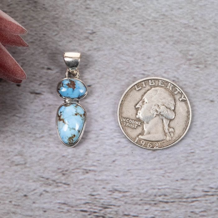 Golden Hill Turquoise Pendant 3.56 g 32x10mm - InnerVision Crystals