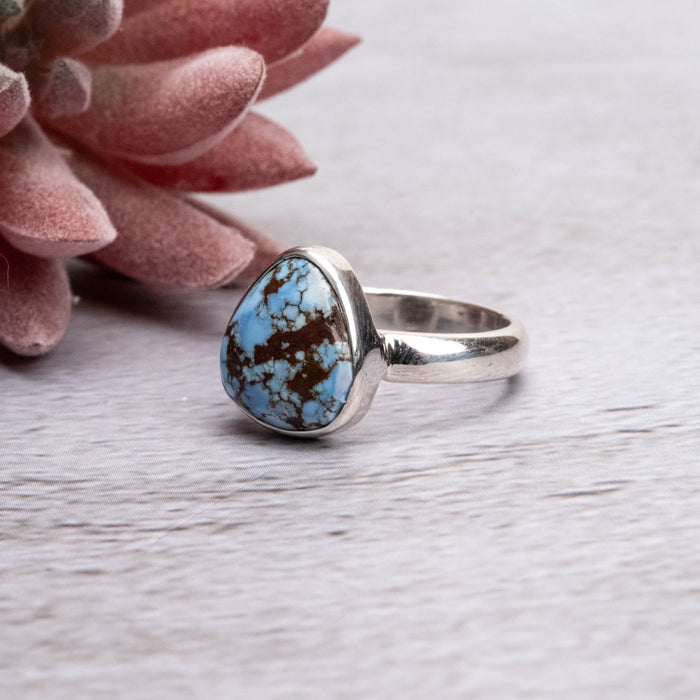 Golden Hill Turquoise Ring 12x11mm Size 7 - InnerVision Crystals