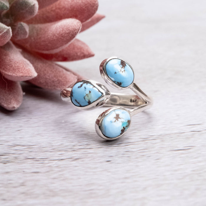 Golden Hill Turquoise Ring 8mm Size 10 - InnerVision Crystals