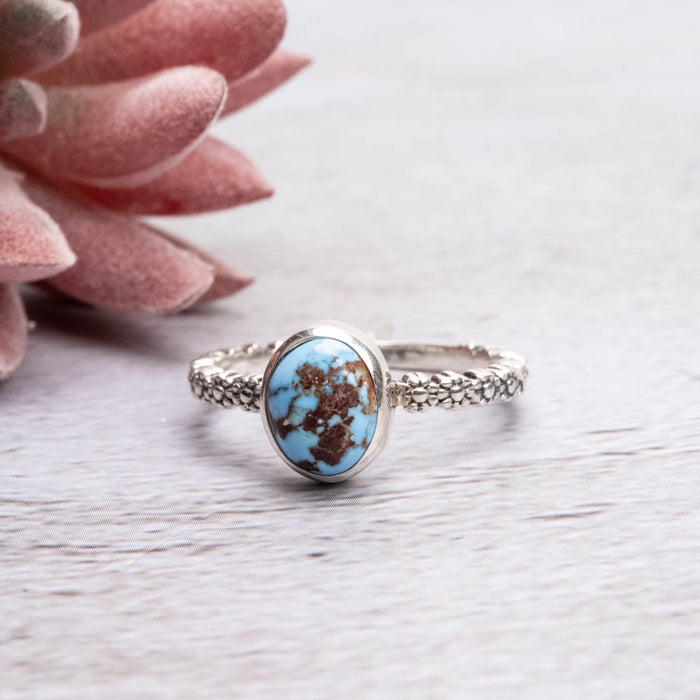 Golden Hill Turquoise Ring 9x7mm Size 10 - InnerVision Crystals