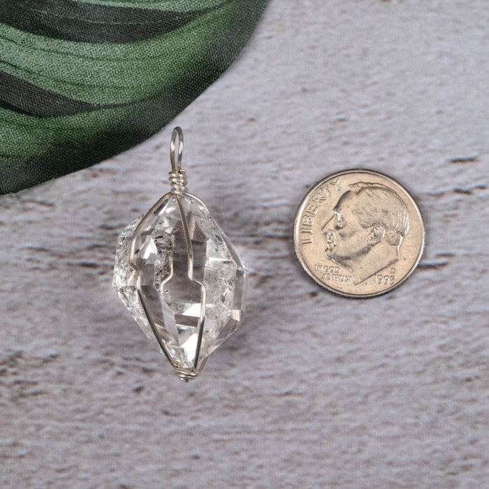 Herkimer Diamond Quartz Crystal Pendant 5.6 g 22.6mm - InnerVision Crystals