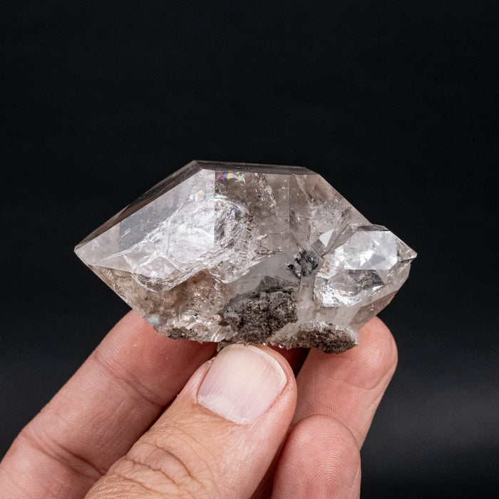 Herkimer Diamond Quartz Crystal w/ Matrix 104 g 64x40x31mm - InnerVision Crystals