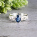 Kyanite with White Topaz Ring 8x6mm Size 9 - InnerVision Crystals