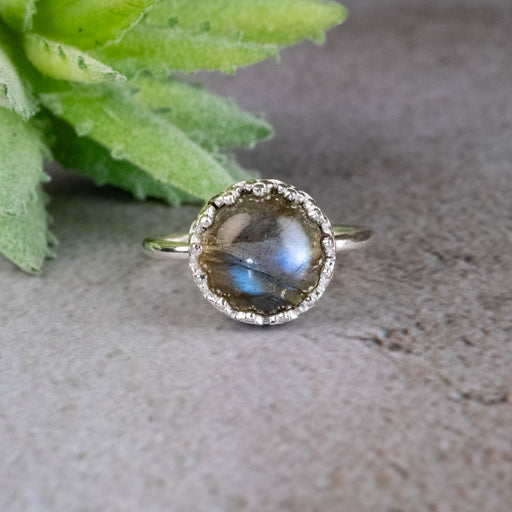 Labradorite Ring 10mm Size 7 - InnerVision Crystals