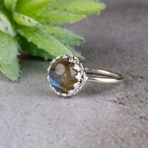 Labradorite Ring 10mm Size 7 - InnerVision Crystals