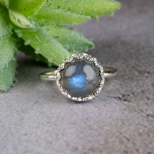 Labradorite Ring 10mm Size 8 - InnerVision Crystals