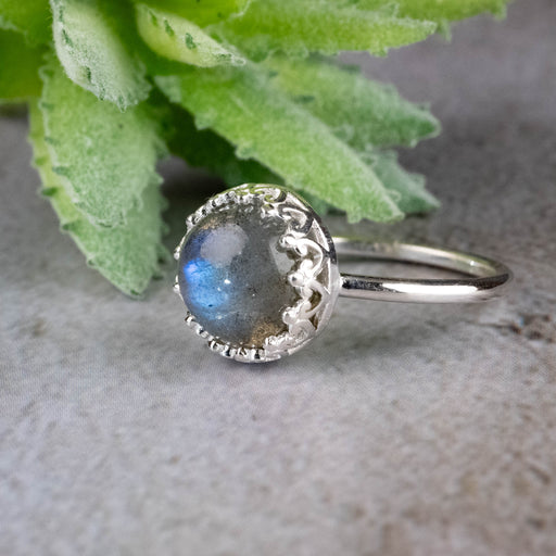 Labradorite Ring 10mm Size 8 - InnerVision Crystals