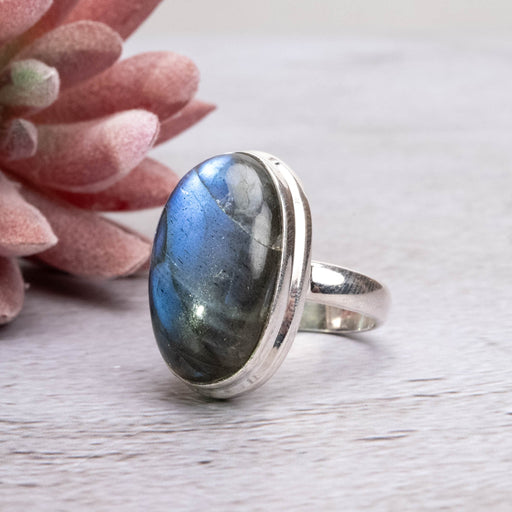 Labradorite Ring 22x14mm Size 7 - InnerVision Crystals