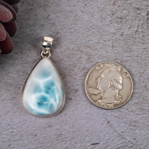 Larimar Pendant 11.32 g 42x28mm - InnerVision Crystals