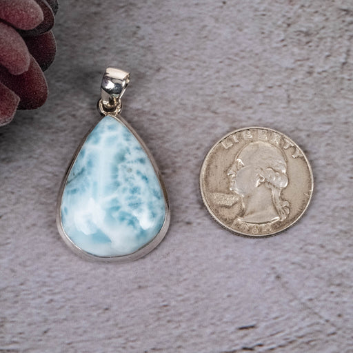 Larimar Pendant 12.79 g 42x24mm - InnerVision Crystals