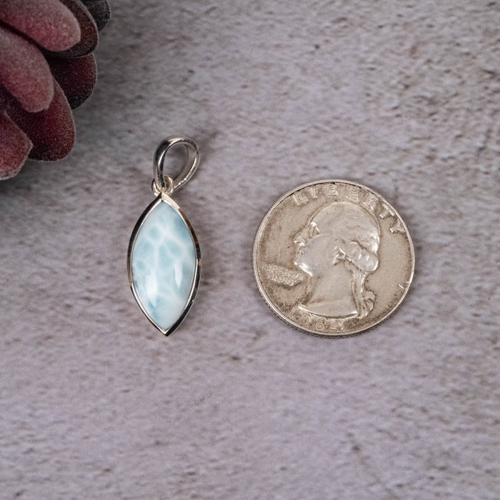 Larimar Pendant 3.35 g 31x11mm - InnerVision Crystals