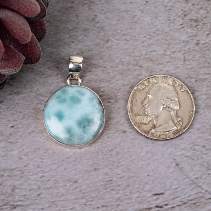 Larimar Pendant 7.24 g 35x22mm - InnerVision Crystals