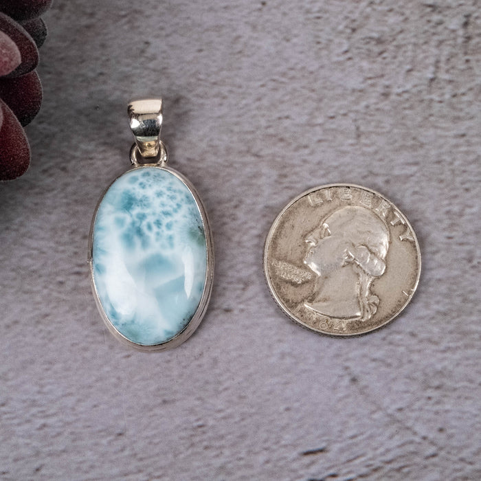 Larimar Pendant 9.80 g 40x19mm - InnerVision Crystals