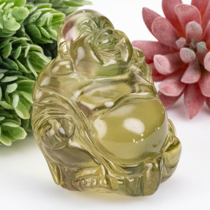 Libyan Desert Glass Buddha Carving 117 g 56x52x37mm - InnerVision Crystals