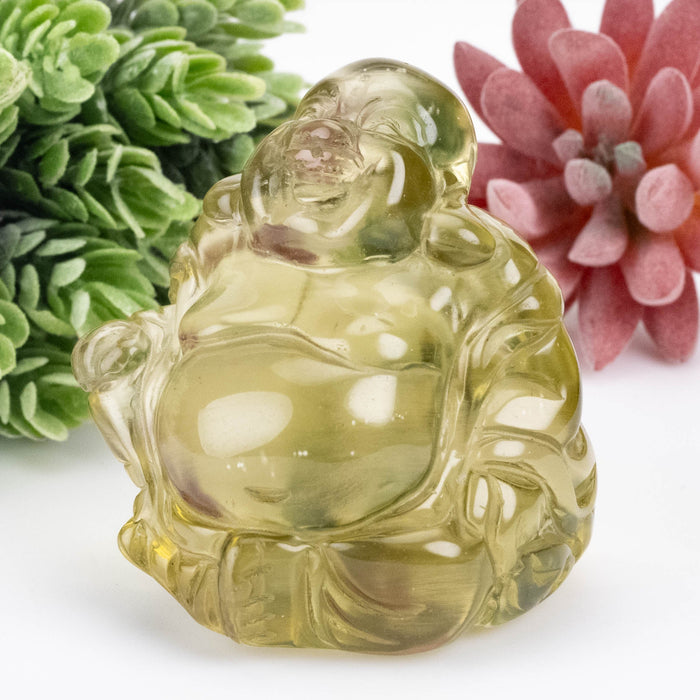 Libyan Desert Glass Buddha Carving 117 g 56x52x37mm - InnerVision Crystals