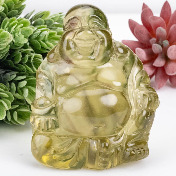 Libyan Desert Glass Buddha Carving 145 g 67x55x38mm - InnerVision Crystals