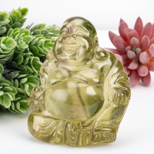 Libyan Desert Glass Buddha Carving 145 g 67x55x38mm - InnerVision Crystals