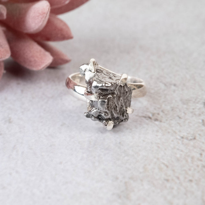 Meteorite Ring 15x11mm Size 7 Adjustable - InnerVision Crystals