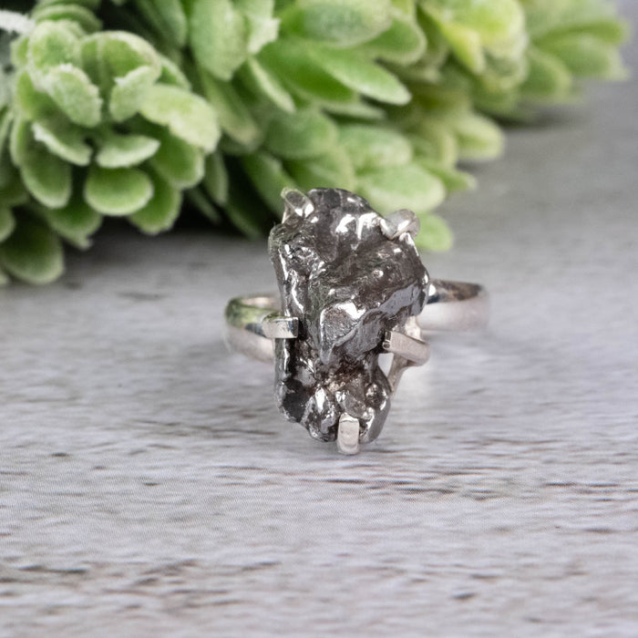 Meteorite Ring 16x10mm Size 6 Adjustable - InnerVision Crystals