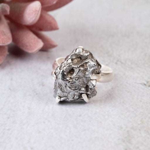 Meteorite Ring 16x11mm Size 7 Adjustable - InnerVision Crystals