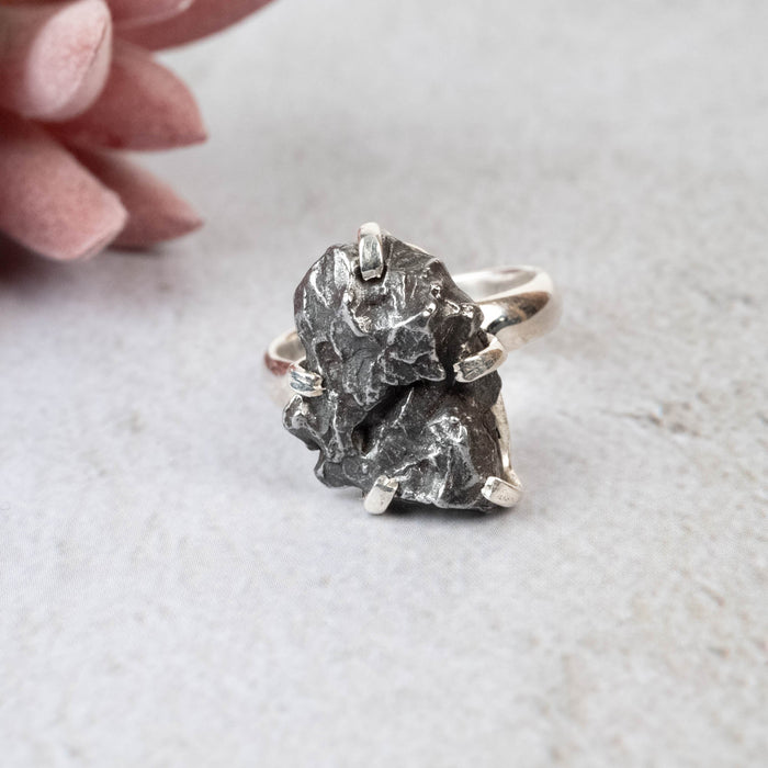 Meteorite Ring 16x12mm Size 7 Adjustable - InnerVision Crystals