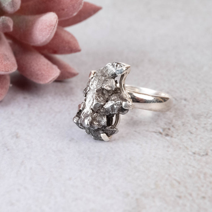 Meteorite Ring 17x12mm Size 7 Adjustable - InnerVision Crystals